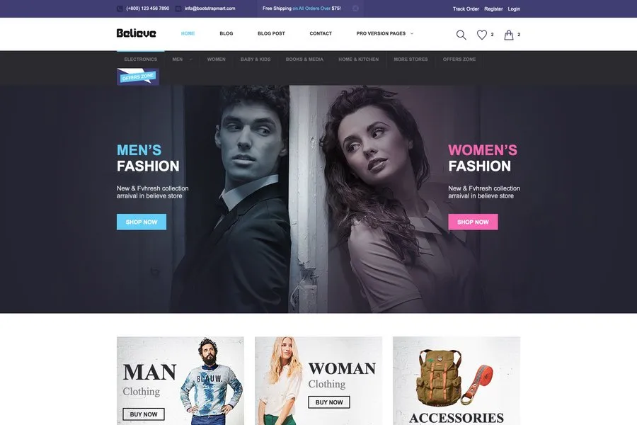 Bootstrap eCommerce template free