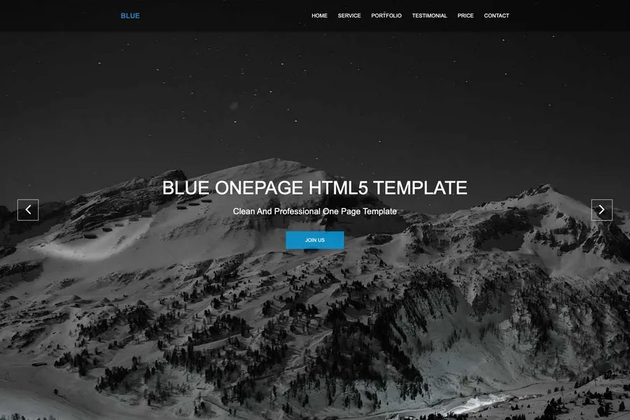 blue free 1html5 one page theme