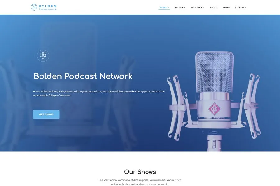 bolden wordpress podcast website theme