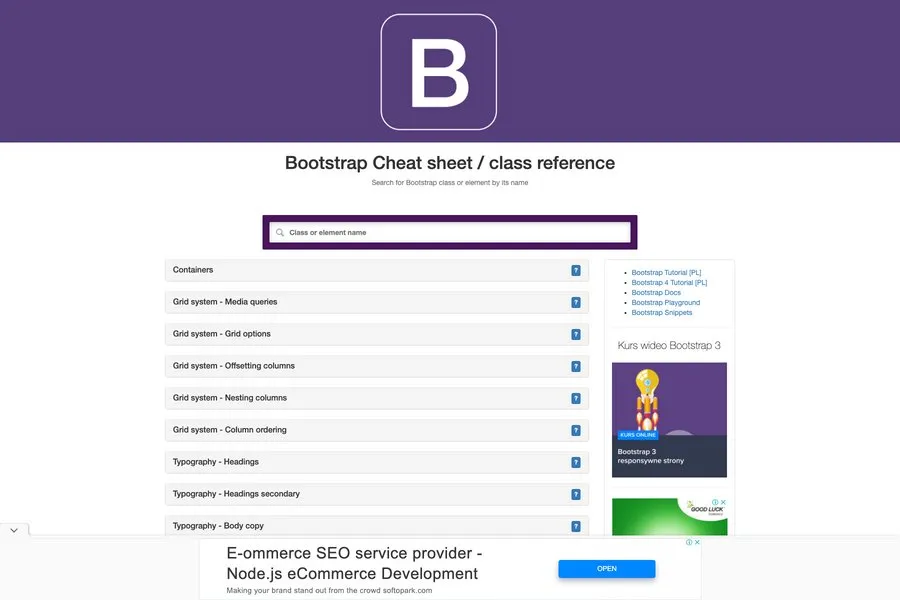 Bootstrap 5 All Classes Reference