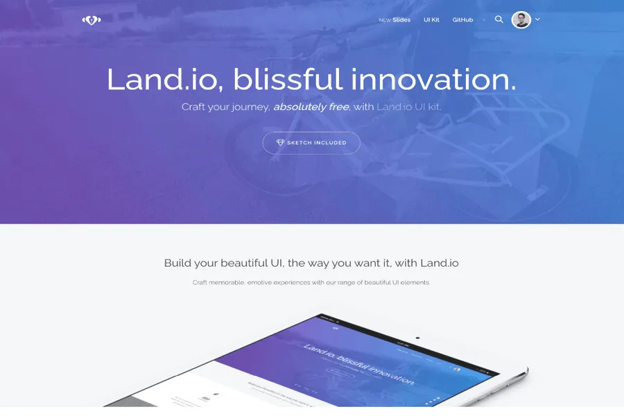Land UI Kit+ HTML5 UI-kit and landing page template