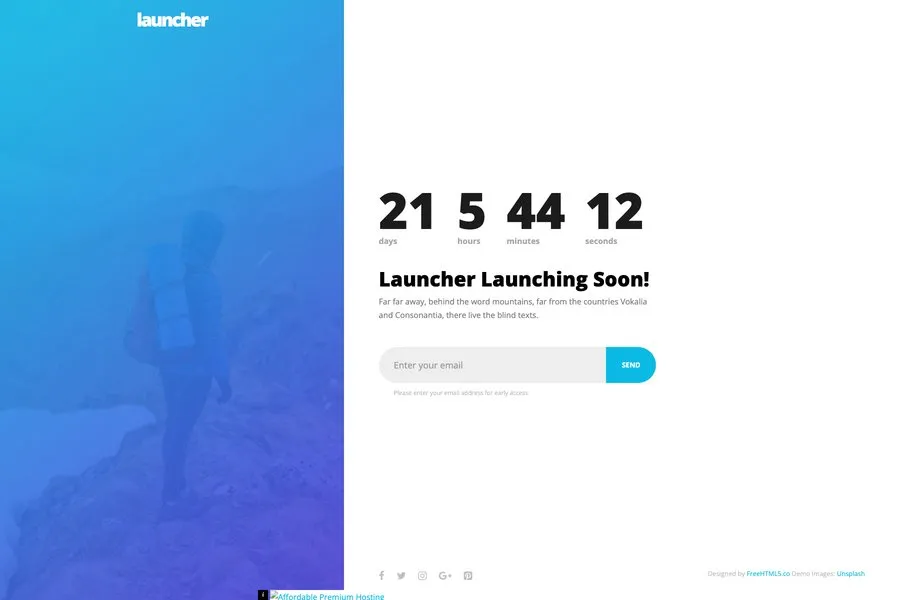 Company Product Launching Countdown Website Template