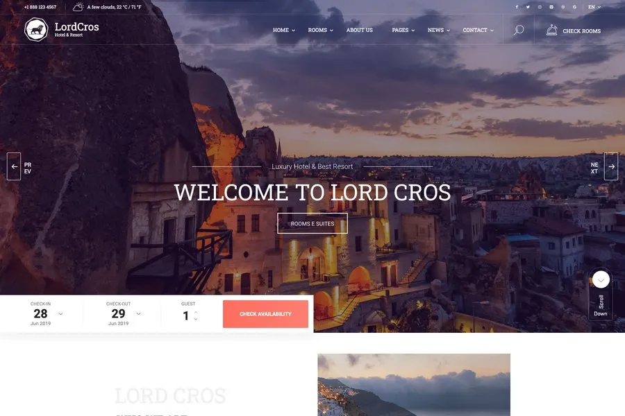 lordCros responsive travel website theme