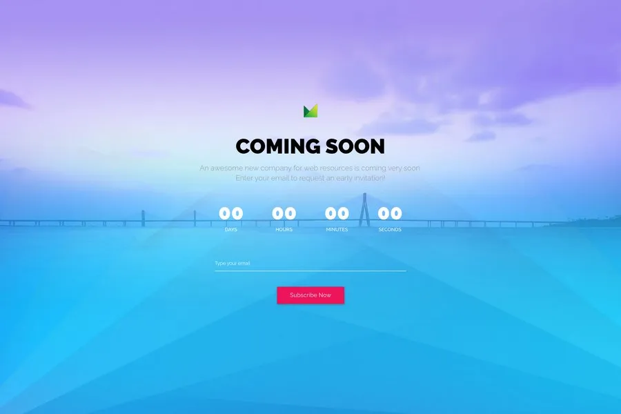 Material Design Coming Soon Page