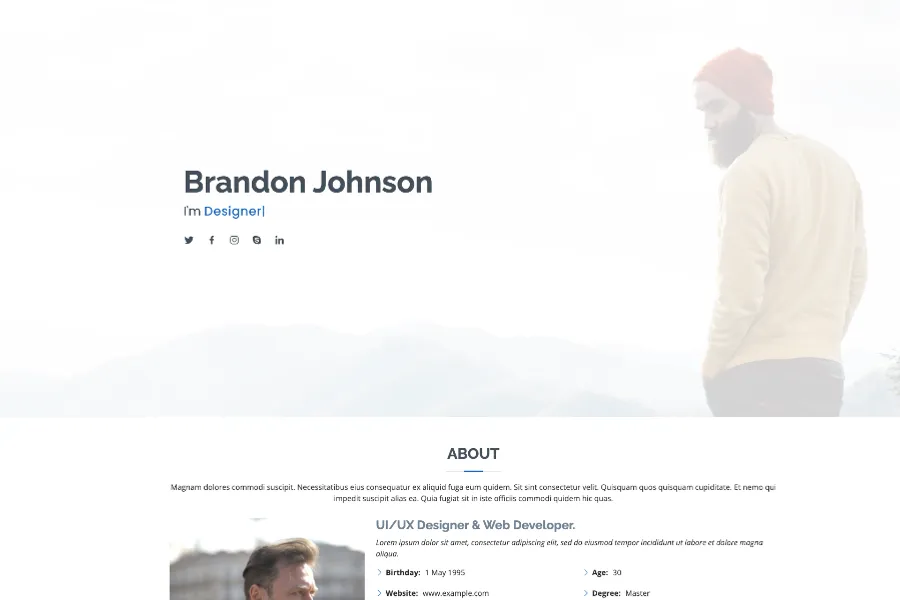 My Resume - HTML Template For Personal Resume