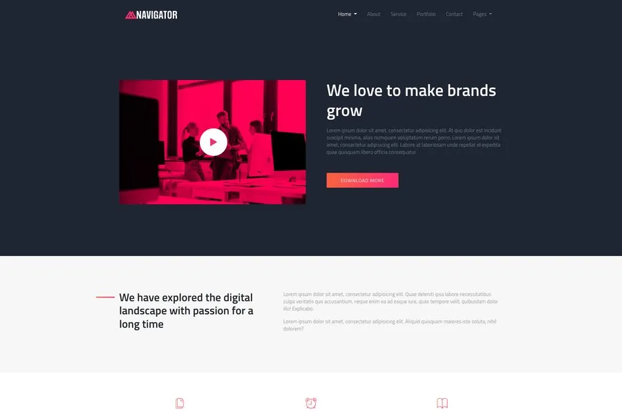 Navigator - one page HTML5 business template