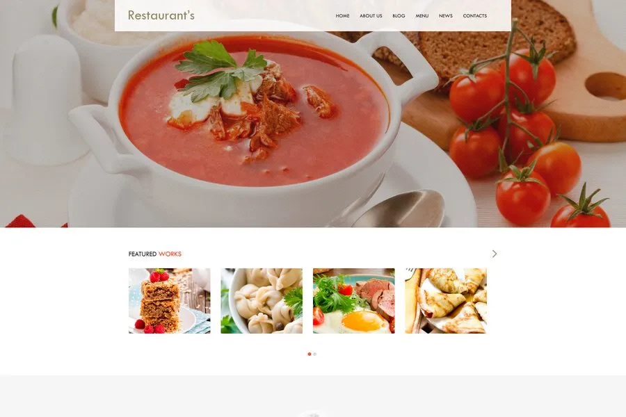Restaurant, responsive Bootstrap template for restaurant website 