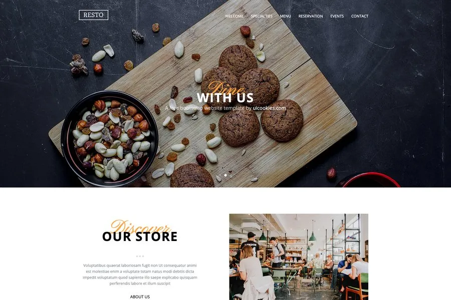 Free Bootstrap Based Restaurant Template