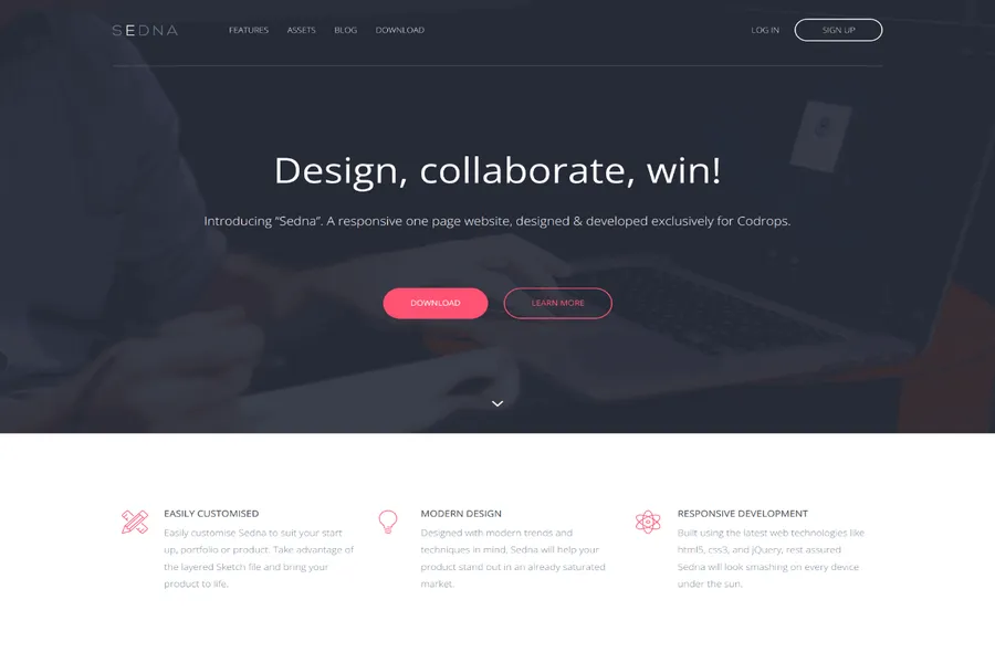 free bootstrap one page website template