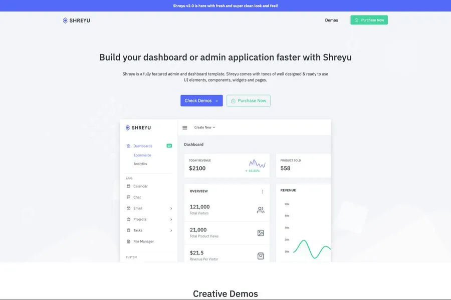 Shreyu - Bootstrap Admin & Dashboard Theme