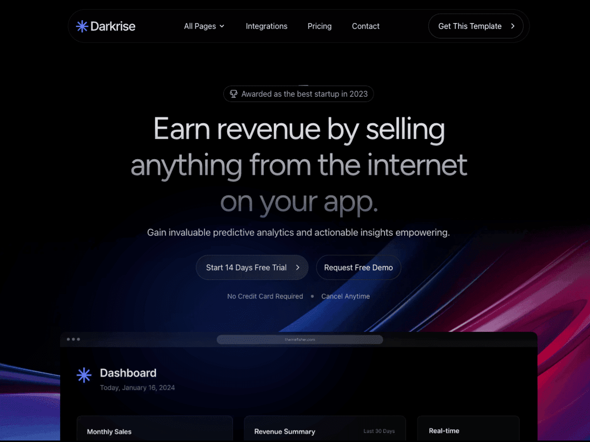 Darkrise Nextjs - Nextjs Dark SaaS Theme