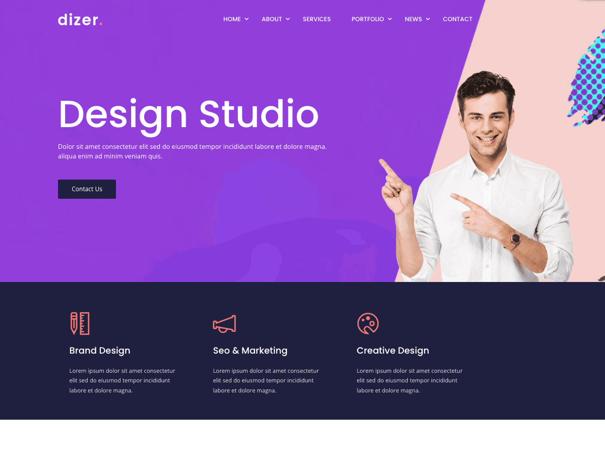 Dizer Bootstrap - Creative Portfolio Template