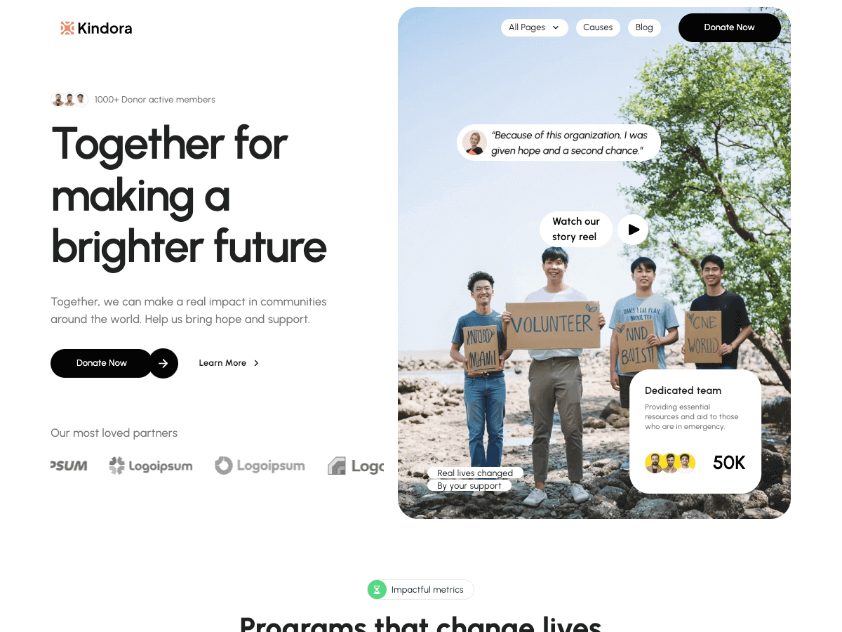 Kindora Nextjs - Charity & Non-Profit NextJS Theme