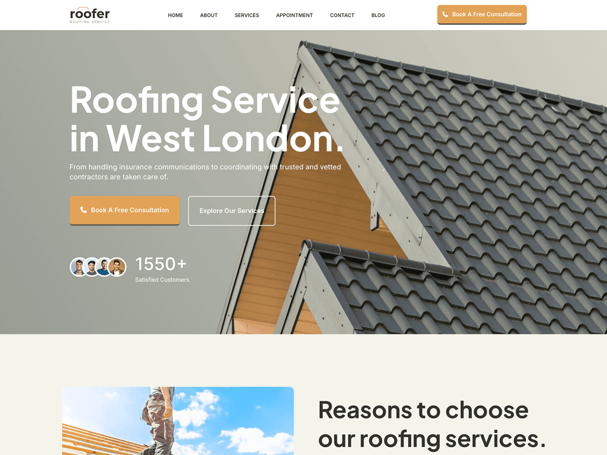 Roofer Astro - Local Service Template