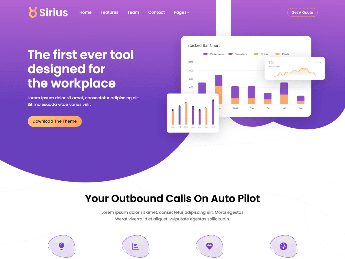 Sirius Tailwind - Tailwind SaaS Template