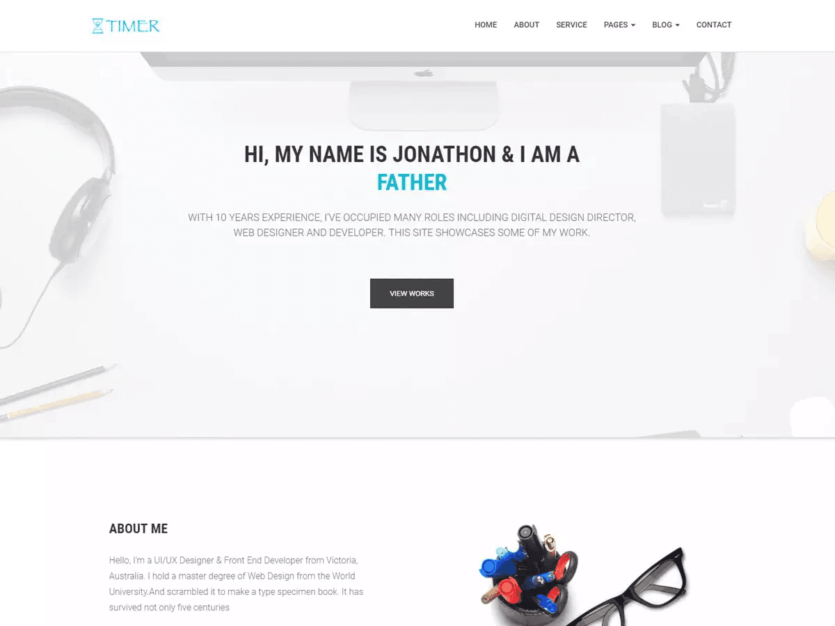 Timer Bootstrap - Portfolio Template