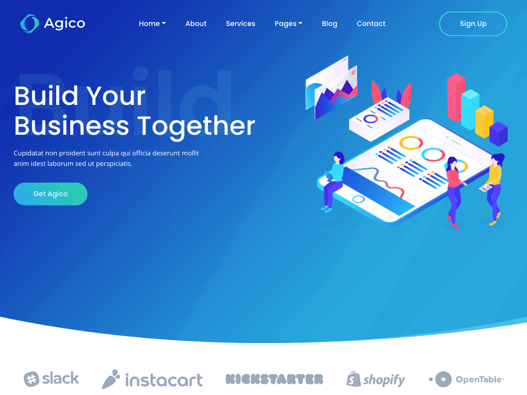 Agico Hugo - SAAS Landing Page Theme