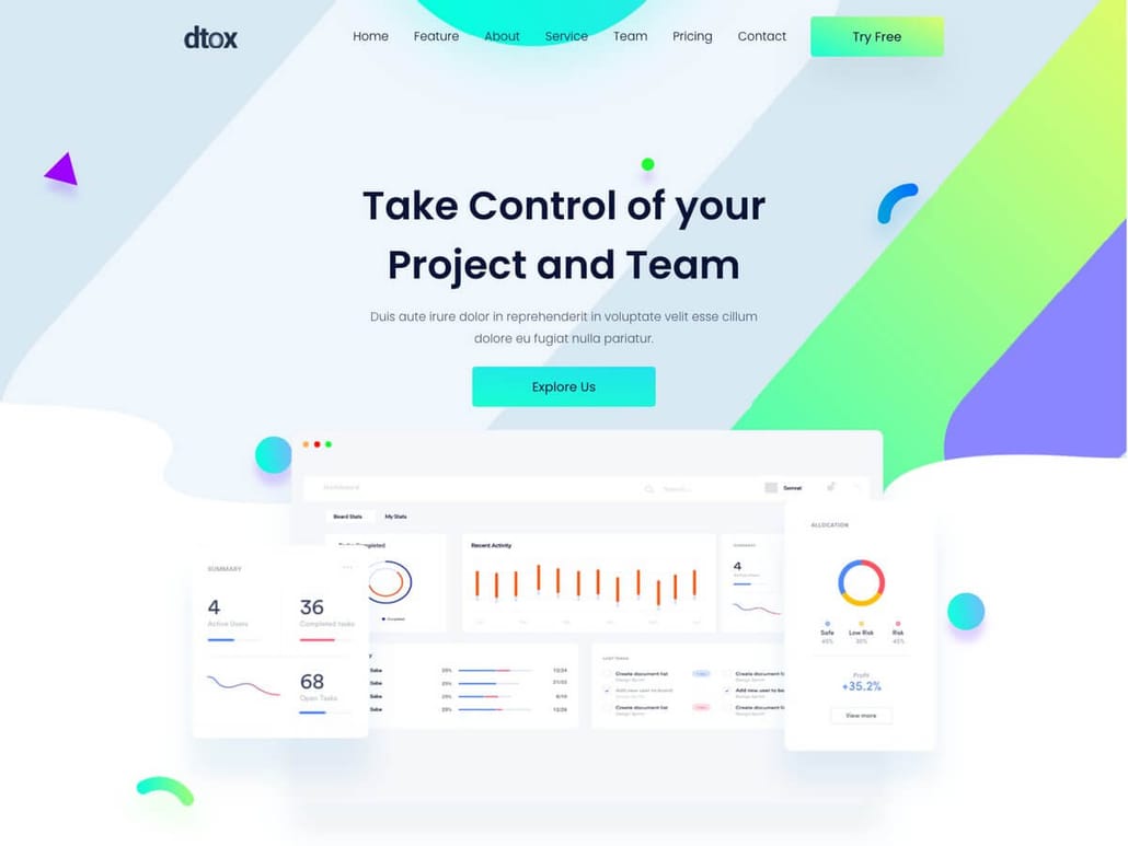 Dtox Hugo - Landing Page Theme