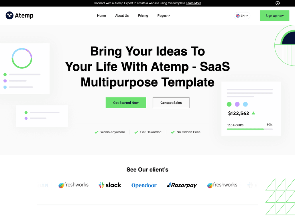 Atemp Tailwind - SaaS & Startup Template