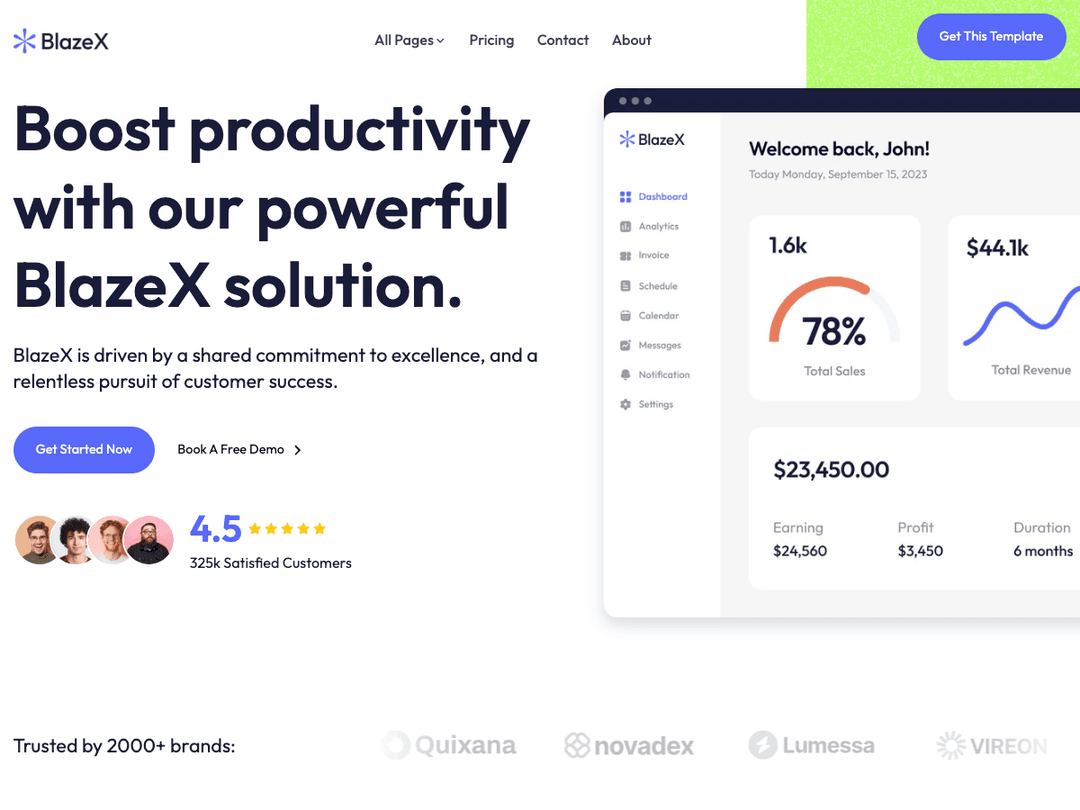 BlazeX Astro - Astro landing page