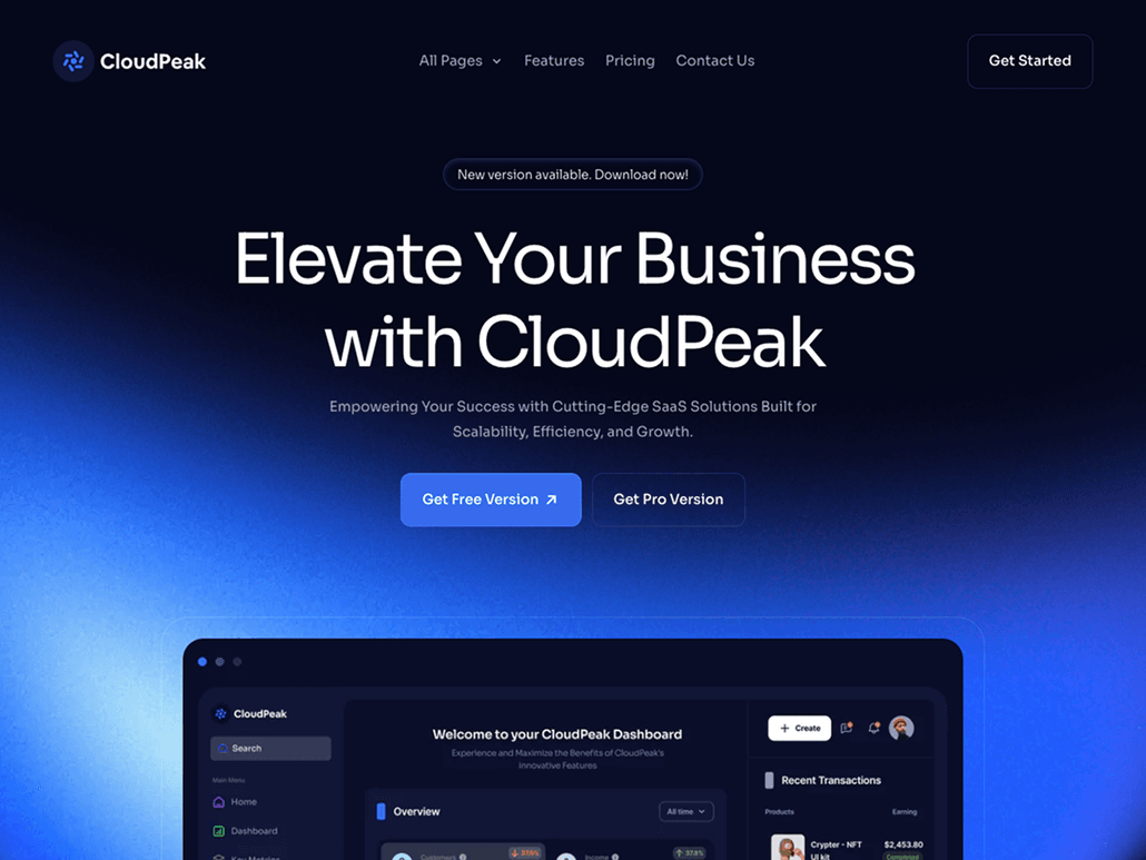 Cloudpeak Tailwind - SaaS & Startup Template