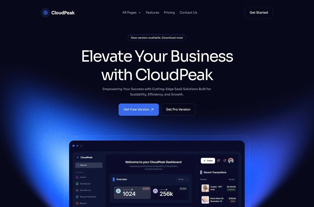 Cloudpeak Tailwind - Tailwind SaaS Template