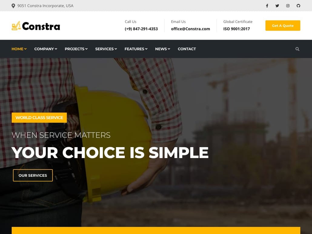 Constra Bootstrap - Construction Template