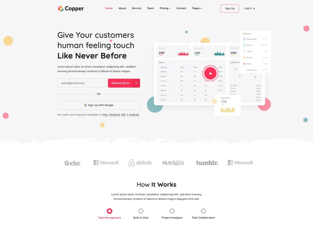 Copper Bootstrap - SaaS website template