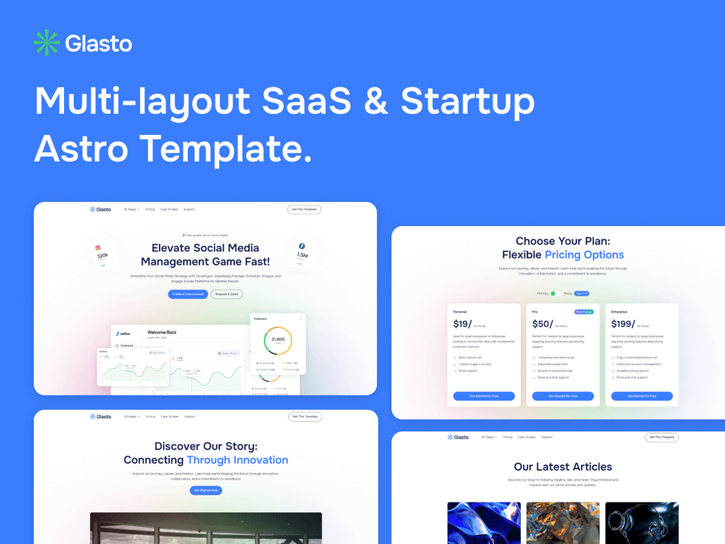 Glasto Astro - SaaS & Startup Theme