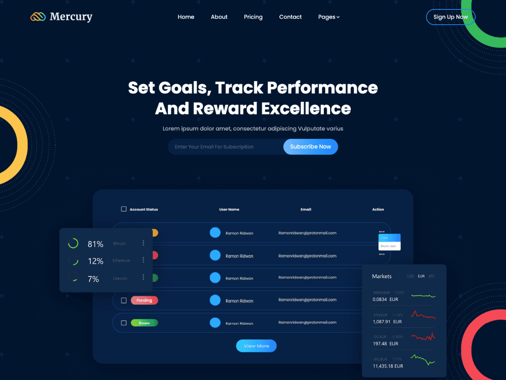 Mercury Tailwind - Dark SaaS Template