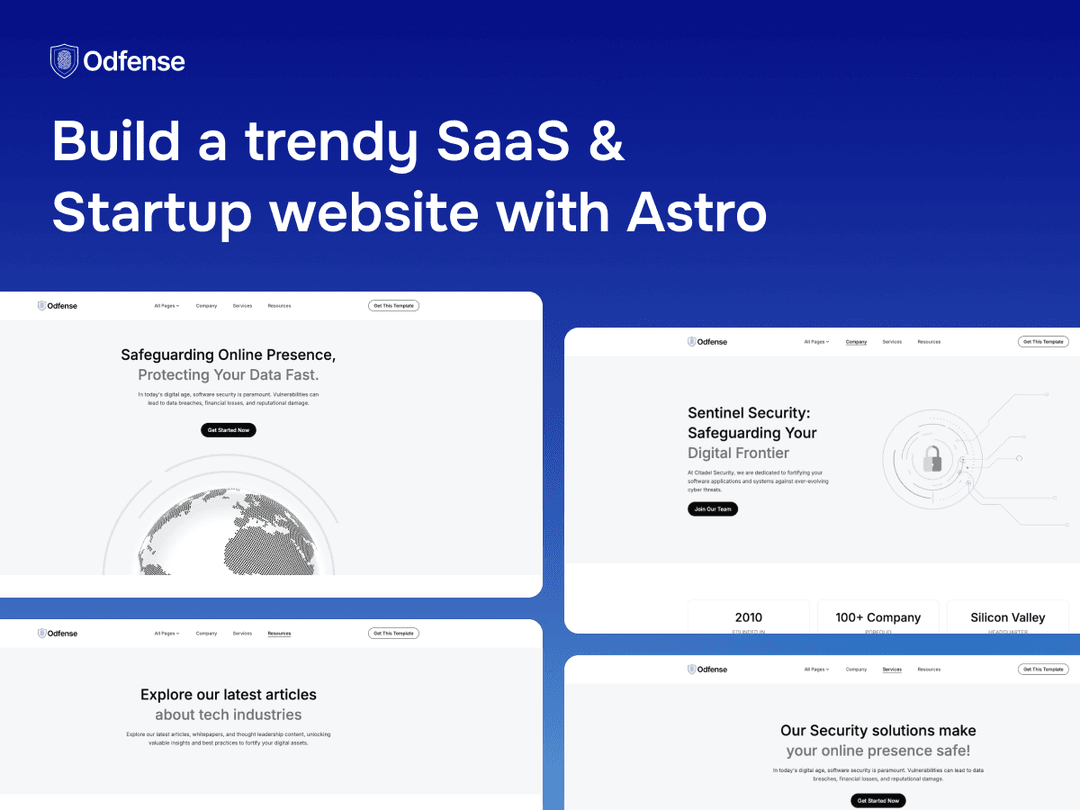 Odfense Astro - Astro SaaS Theme