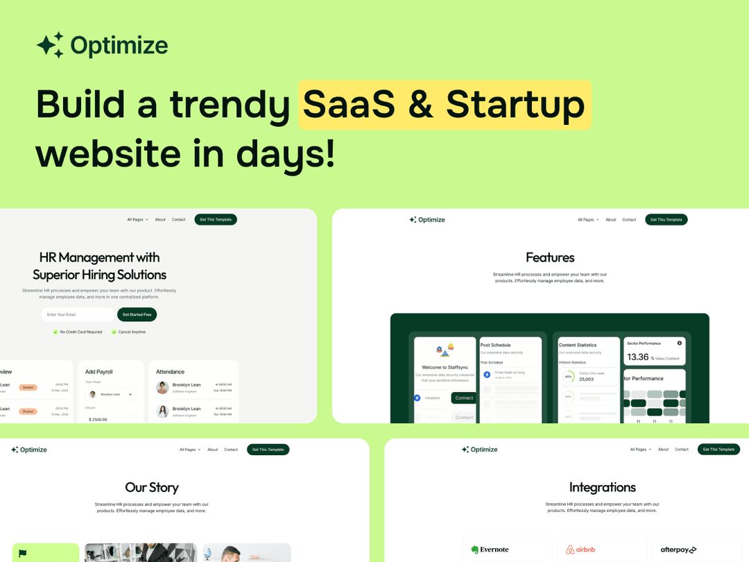 Optimize Astro - Astro SaaS Landing Page