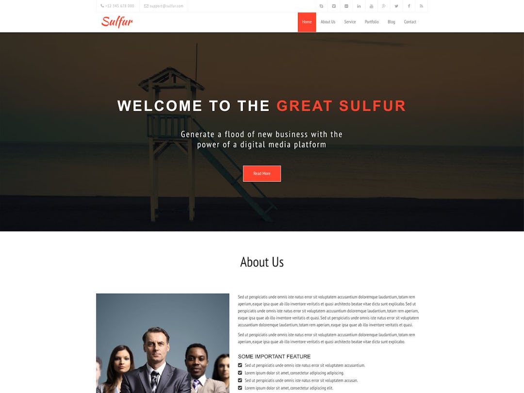 Sulfur Bootstrap - Business Website Template