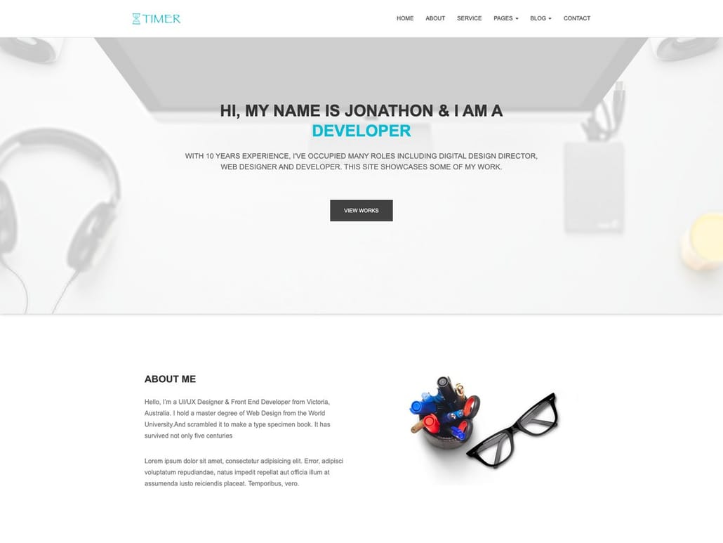 Timer Bootstrap - Portfolio Template