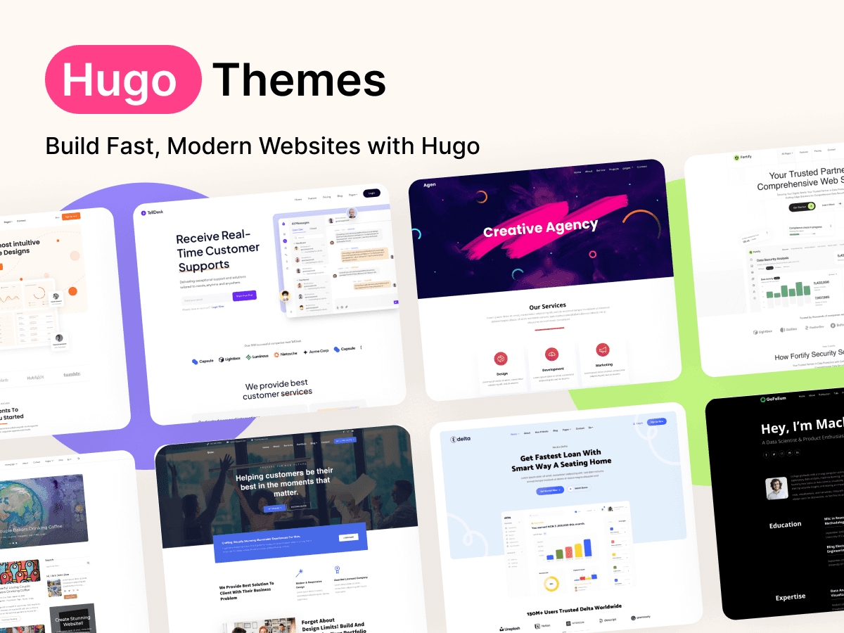 Unlock <number>+ Hugo Themes!