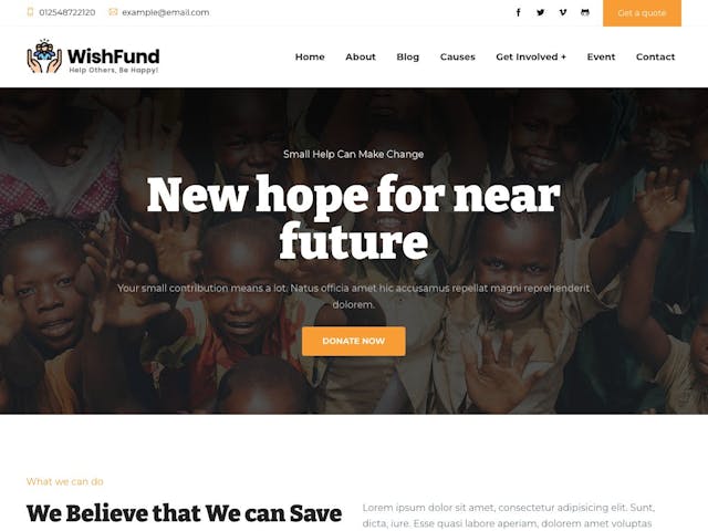 Wishfund Hugo - NGO and Charity Website Theme