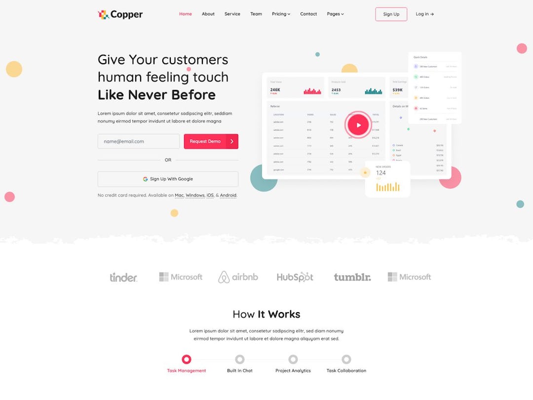 Copper Bootstrap - SAAS website template