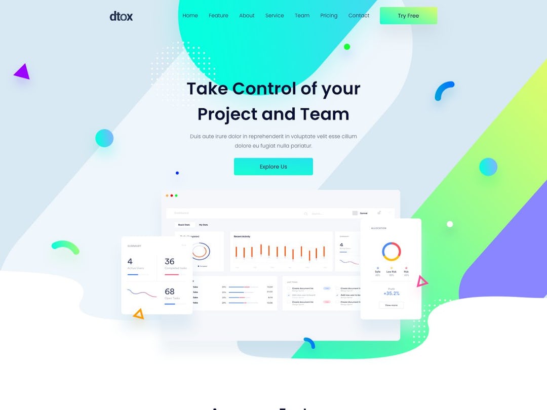 Dtox Bootstrap - SAAS Landing Page Template