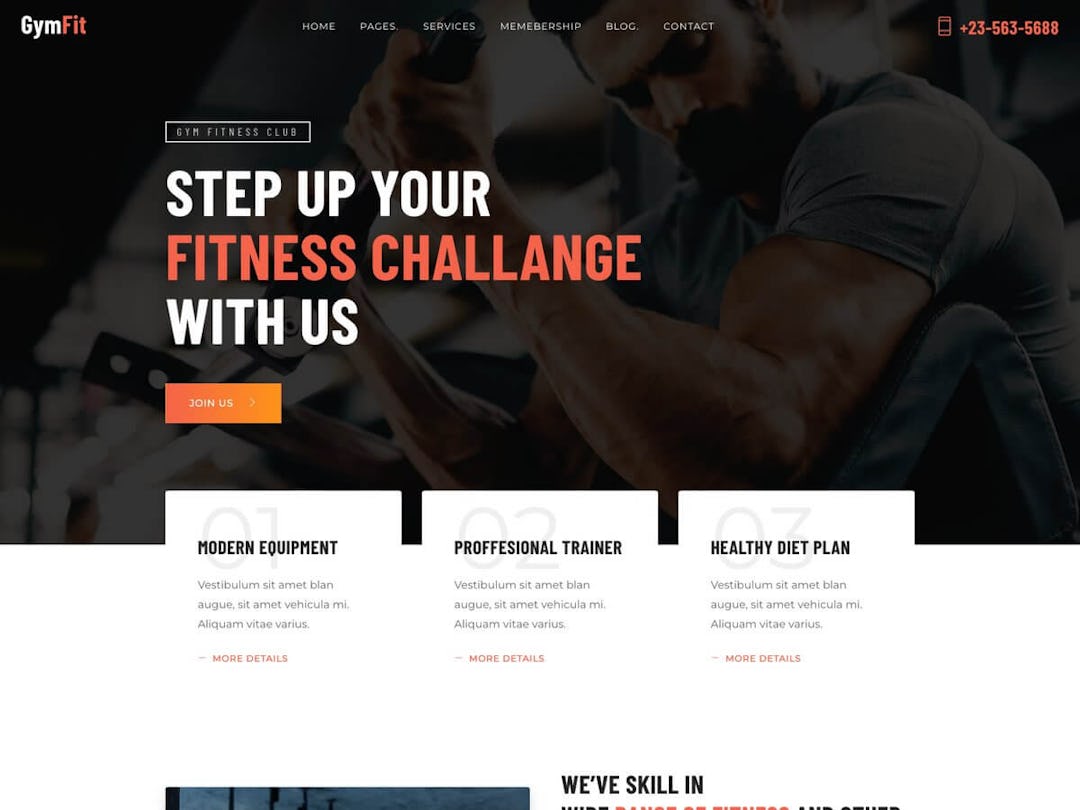 Gymfit Bootstrap - Gym Website Template
