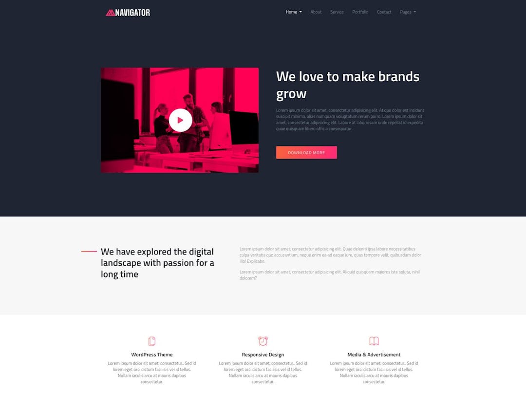 Navigator Bootstrap - Onepage Business Template