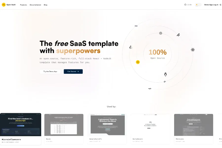 Open SaaS nextjs template