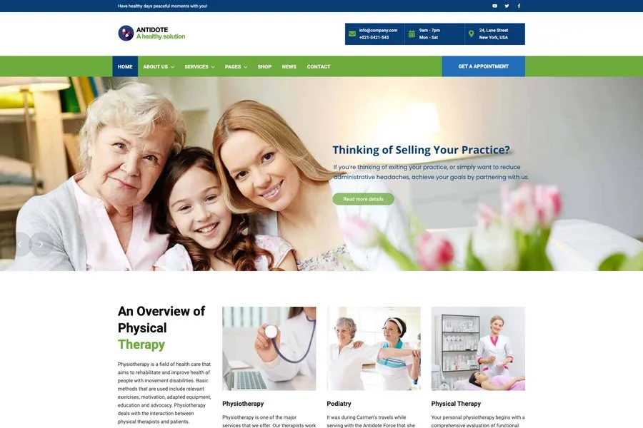 Wordpress Elegant Health and Medical Website Themes