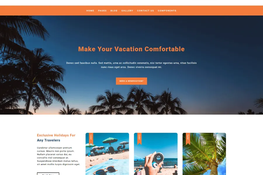 aqualand free travel website template