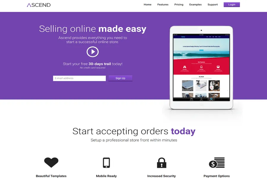 ascend ecommerce responsive mobile website template