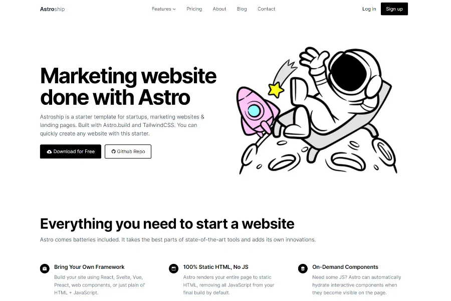 best astro business template