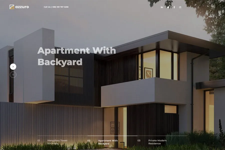 Azzuro - Elegant Architecture Website Template