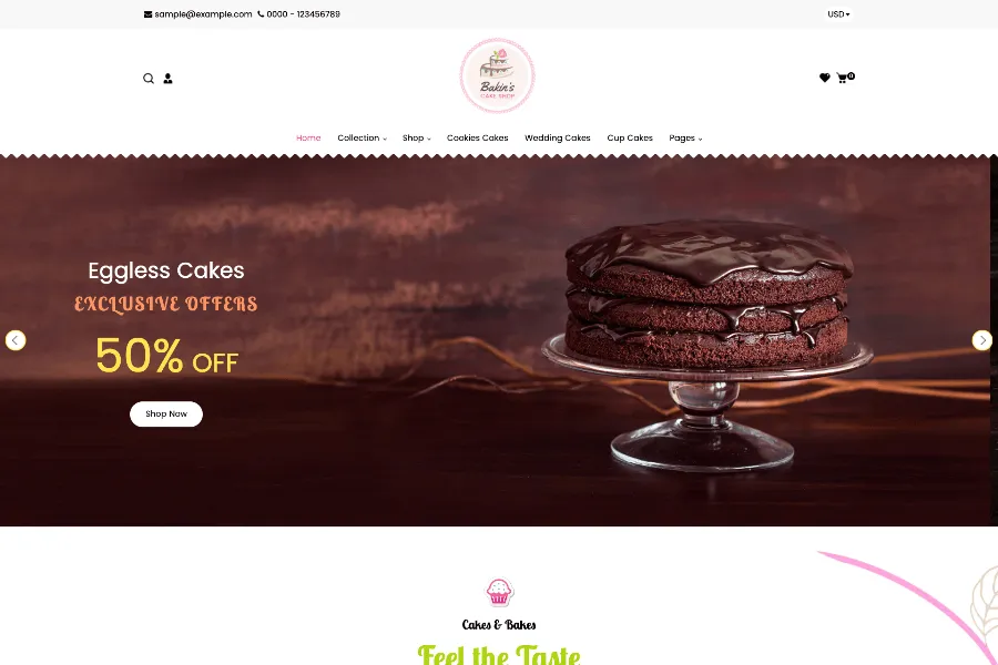 Bakins - Cake Shop, Bakery Shopify Theme for Single Product