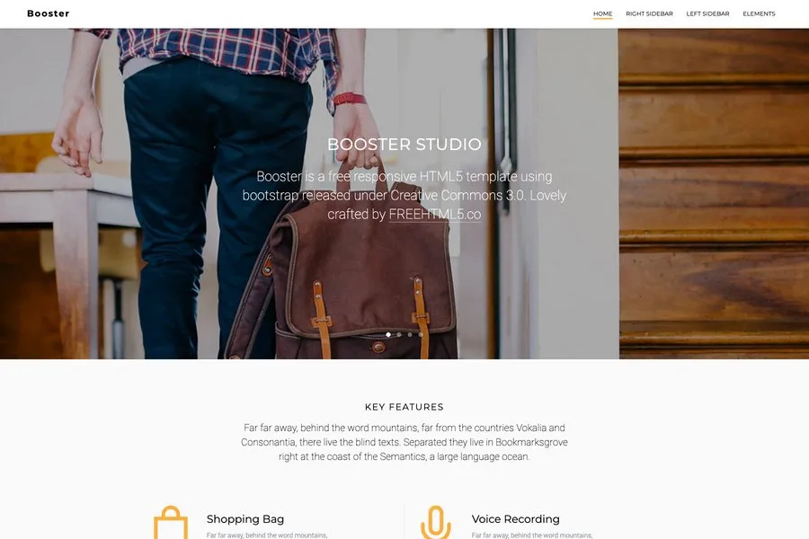 Booster - landing page template