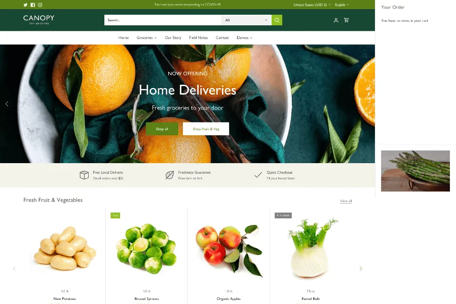 canopy ceative shopify ecommerce website template