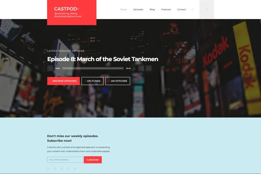 castpod podcast website template